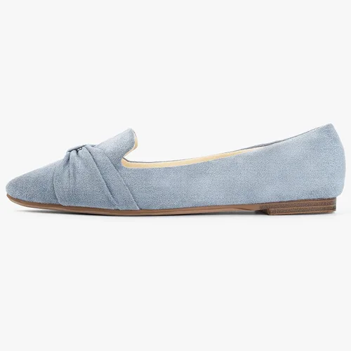 Vista 3 de MUSSHOE Zapatos planos de ballet para mujer, cómodos, puntiagudos, planos, con lazo