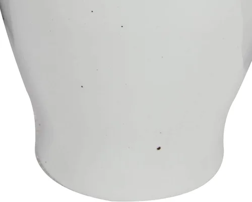 Vista 4 de Benzara BM165658 Tarro de jengibre de cerámica con tapa, blanco roto