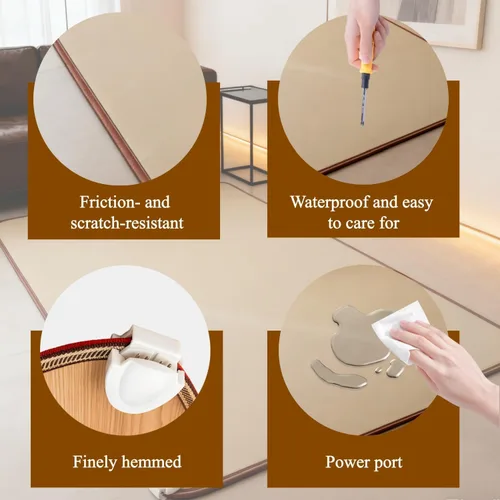 Vista 6 de Adjustable Temperature Heated Floor Mat, Heating Mat 60 Gear Adjustment Temperature & 12H Timing, Electric Heated Area Rug, for Home Office Study
