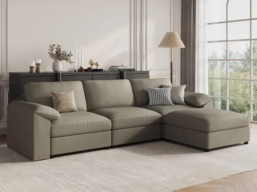Vista 40 de EASE MOOSE Sofá modular seccional, sofá en forma de U para sala de estar Beige