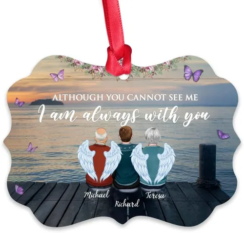 Vista 21 de Gossby Adorno conmemorativo de Navidad personalizado – Pérdida de padre estoy siempre contigo (padre, hija) personalizado para decoración de árbol