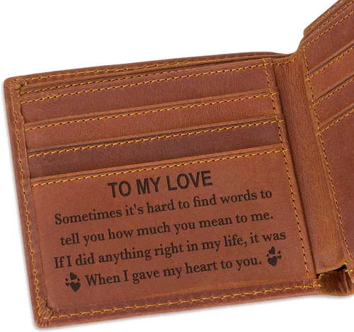 Vista 3 de awofer Cartera personalizada personalizada cartera grabada para hombres cartera de fotos