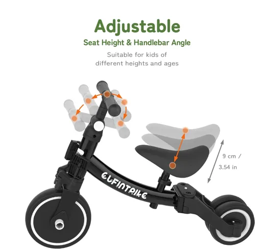 Vista 3 de besrey Bicicleta 5 en 1 para niños de 1 año a 4 años, triciclo para niños pequeños, triciclo para niños, juguetes para niños y niñas, entrenamiento