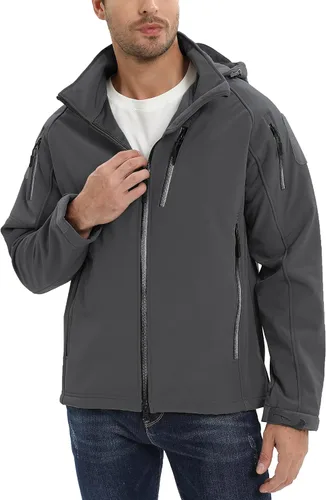 Vista 5 de TACVASEN Special Ops - Chaqueta táctica para hombre, resistente al agua, softshell y desmontable, con capucha