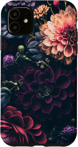 Vista 8 de Dahlia Flower Moody Dark Floral Pink and Purple Pattern Case for iPhone 17