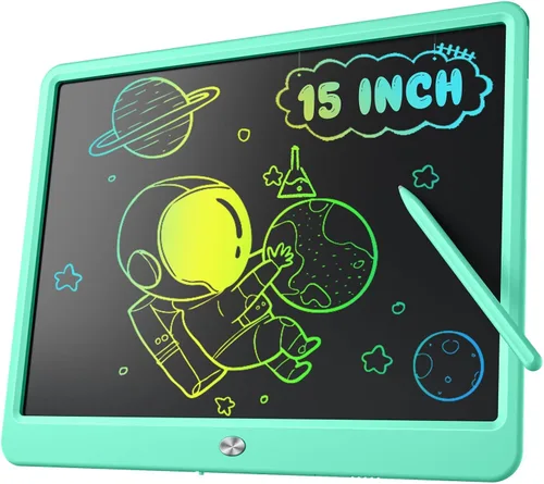 Vista 9 de Tableta de Escritura LCD para Niños, Kidopire Tablero de Garabatos de Pantalla Grande de 15 Pulgadas, Tablet de Dibujo y Escritura Colorida