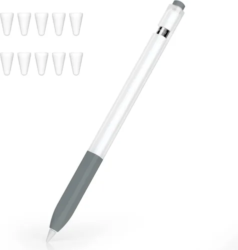 Vista 8 de Compatible con Apple Pencil de 1ª generación, funda de silicona antideslizante, [con 10 fundas de punta de silicona] para Apple Pencil de 1ª Negro