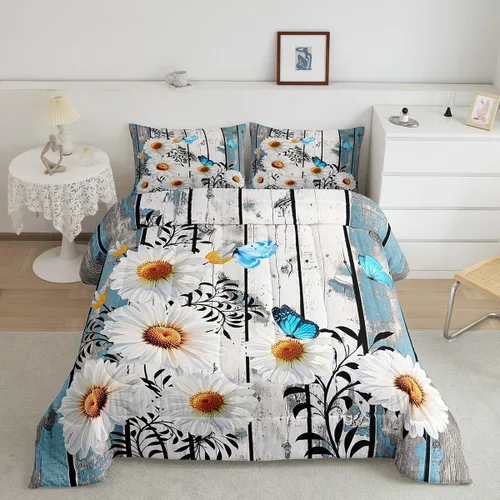 Vista 27 de Feelyou Juego de ropa de cama con diseño de arco iris, juego de edredón para niños, niñas, decoración de notas musicales, edredón de microfibra