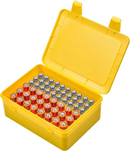 Vista 10 de ALCYON Caja Organizadora de Almacenamiento de Baterías, Estuche Soporte de Garaje para 24* AA, 30* Baterías AAA