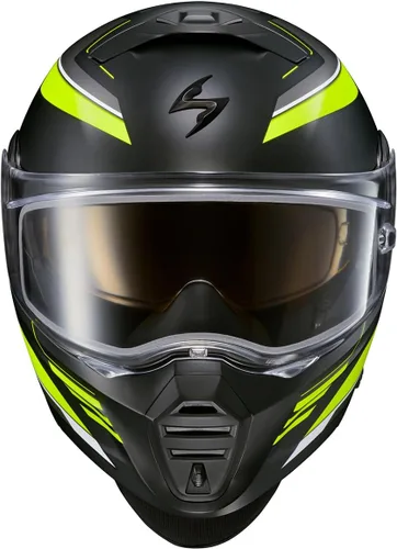 Vista 3 de ScorpionEXO GT930 - Casco modular para moto de nieve de aventura en clima frío, escudo de doble panel con caja de respiración y módulo de bolsillos