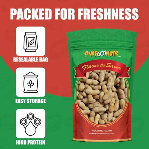 Vista 6 de We Got Nuts Raw in-Shell Peanuts, USA Grown, Unsalted, 5 LBs (80oz) - Natural Whole Peanuts for Birds, Squirrels & Backyard Wildlife and Humans