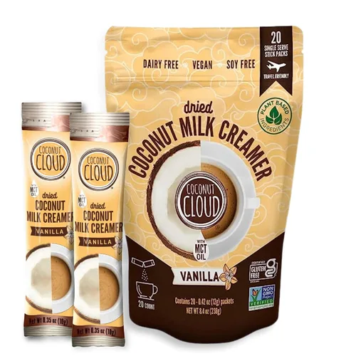 Vista 14 de Coconut Cloud: Crema de café sin lácteos a base de plantas, apta para dieta cetogénica, leche de coco en polvo sin azúcar, sin lácteos, sin OMG, a