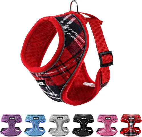 Vista 10 de AIITLE Arnés para cachorro, malla transpirable de triple capa, ajuste ajustable y diseño reflectante, chaleco sobre la cabeza sin asfixia para uso