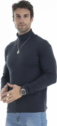 Vista 10 de Camiseta de manga larga para hombre, ajustada, ligera, con cuello de tortuga