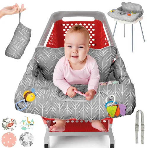 Vista 12 de PILLANI Asiento de carrito de compras para bebé, funda de silla alta para asiento de restaurante - Funda de carrito de comestibles para bebé niña