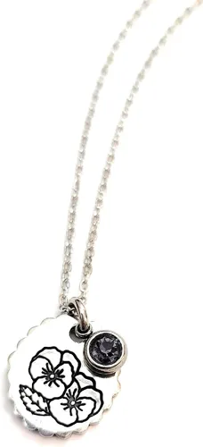 Vista 28 de Birth Month Flower and Birthstone Necklace