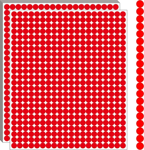 Vista 8 de Calcomanías de punto negro, 1/4 de pulgada, 10000 etiquetas adhesivas