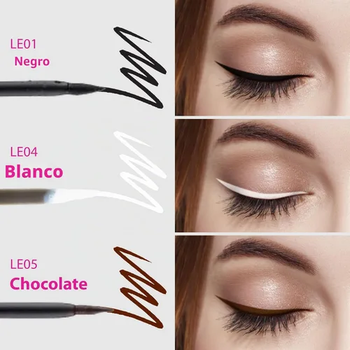 Vista 6 de Ruby Kisses Delineador de ojos líquido clásico, maquillaje de ojos de larga duración a prueba de manchas con aplicador de punta de fieltro