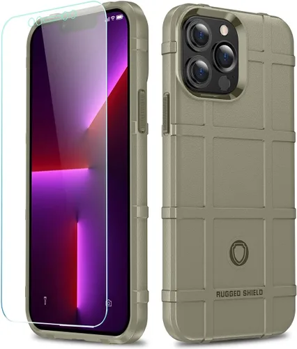 Vista 20 de Funda para iPhone 13, Rugged Shield 8 pies a prueba de caídas TPU Armadura gruesa Funda protectora táctica compatible con iPhone 13 (6.1 pulgadas)