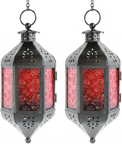 Vista 21 de Vela Lanterns Farol portavelas decorativo marroquí colgante de 11.5 pulgadas, portavelas para interiores y exteriores, para patio, porche, ramadán