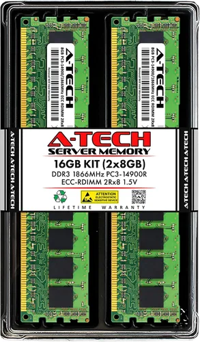 Vista 101 de A-Tech 4GB DDR3 1333MHz PC3-10600R ECC RDIMM 1Rx4 Rango único 1.5V Registrado DIMM 240-Pin Módulo de actualización de memoria RAM de servidor