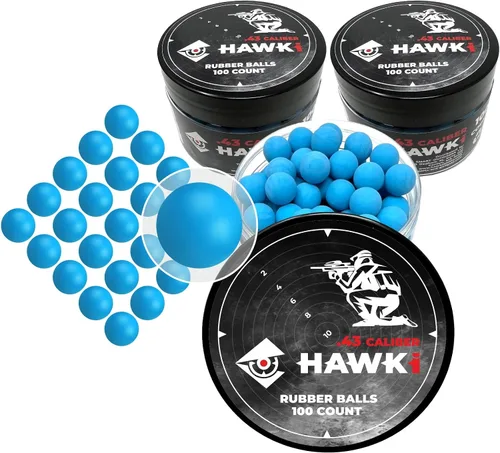 Vista 9 de Hawki - Pelotas de goma reutilizables de 0.50 o .43 cali, bolas de goma suave, menos letales para pistolas de paintball