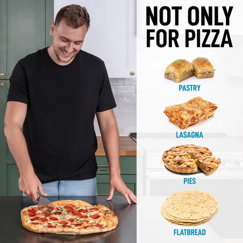 Vista 6 de Zulay Kitchen Cortador de pizza de alta calidad, rueda de acero inoxidable duradera, fácil de limpiar, fácil de usar, súper afilado con mango