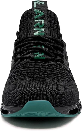 Vista 2 de LARNMERN Zapatos de punta de acero para hombres y mujeres, cómodos tenis de seguridad transpirables, zapatos de trabajo indestructibles