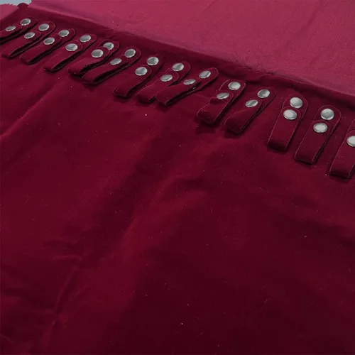 Vista 8 de UnionPlus Estuche de joyería de viaje, organizador de bolsas para collares, pulseras, color borgoña
