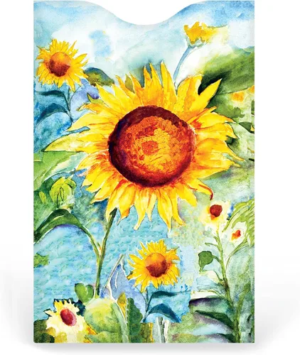Vista 4 de Monarque Fundas para tarjetas de crédito con bloqueo RFID, juego de 6 (flores), Cartera Rfid
