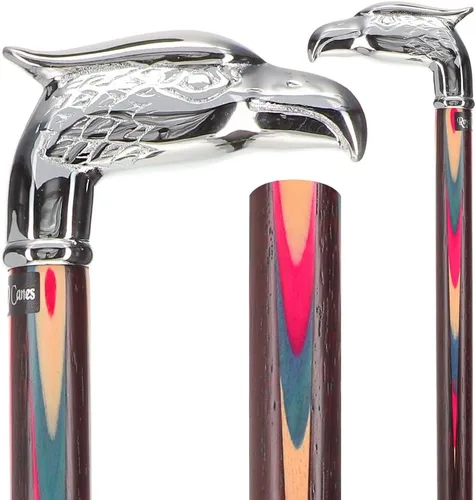 Vista 6 de Royal RC Canes Bastón para caminar con águila cromada de alta calidad, bastón y palo patriótico de mezclilla azul para hombres y mujeres, 37.5