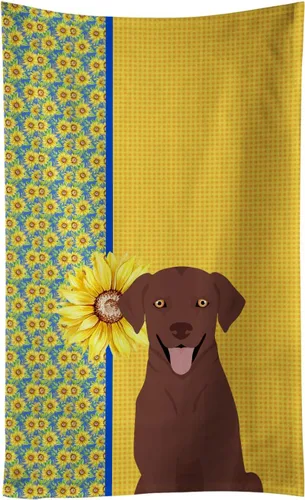 Vista 152 de Caroline's Treasures WDK5313KTWL - Toalla de cocina con diseño de girasoles de verano, color negro y tostado, Airedale Terrier, toalla de mano