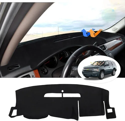 Vista 24 de CARTIST Cubierta negra para salpicadero para Toyota Solara 2004-2008, antideslizante, antirreflejo, protección UV, tapete interior de primera calidad