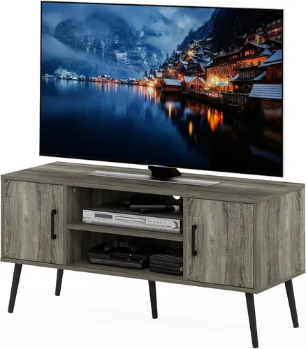 Vista 24 de Furinno Clásico Moderno Soporte de TV para Sala de Estar, Centro de Entretenimiento con Estantes Abiertos, para Televisores de hasta 60 Pulgadas