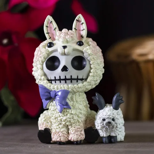 Vista 2 de Furrybones Summit Collection Alpaca Paco - Figura decorativa de esqueleto de alpaca y llama, camélido C