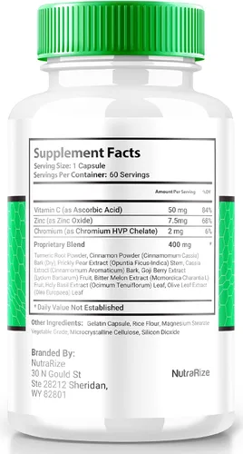 Vista 2 de NutraRize (paquete de 2) Optimizador de Celsium Glyco, soporte de flujo sanguíneo, cápsulas totalmente naturales para mantener niveles estables