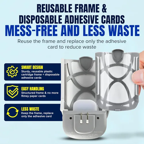 Vista 5 de 1 trampa para moscas de fruta y 5 cartuchos adhesivos, atrapador de insectos enchufable para interiores, trampa para moscas de luz UV captura moscas