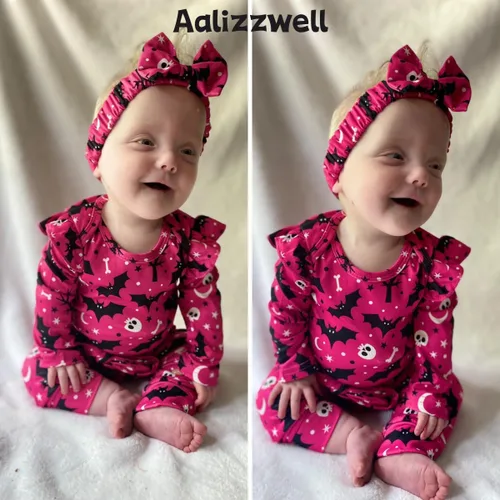 Vista 2 de Aalizzwell Conjunto de mameluco acanalado para bebé recién nacido prematuro para otoño e invierno