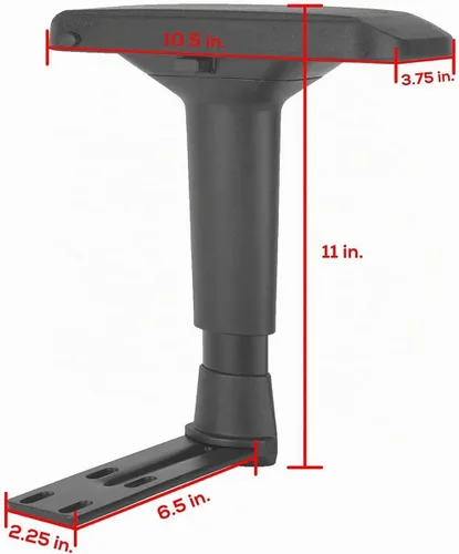 Vista 5 de Par de reposabrazos ajustables de repuesto, soporte vertical con almohadillas para la mayoría de sillas de juegos (4D)