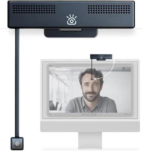 Vista 9 de Cámara web iContact Camera Pro 4K HD con contacto visual, micrófono con cancelación de ruido, USB plug and play para Mac y PC certificado por Zoom