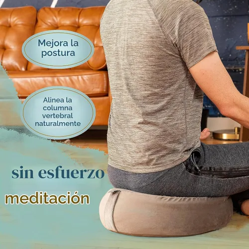 Vista 3 de Florensi - Cojín de meditación - Cómoda almohada de suelo - Tradicional almohada de meditación tibetana con hermosa cubierta de terciopelo - Cojín