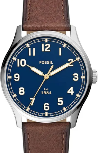 Vista 2 de Fossil Dayliner - Reloj de cuarzo minimalista delgado de acero inoxidable y cuero para hombre