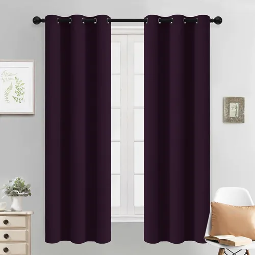 Vista 125 de Yakamok Cortinas opacas para dormitorio, aislamiento térmico, cortinas de oscurecimiento de habitación para sala de estar, juego de 2 paneles