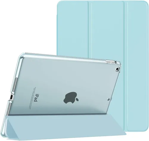 Vista 29 de MoKo - Funda compatible con iPad 2019, fina, ligera, inteligente, carcasa, cubierta de soporte con protector trasero traslúcido esmerilado 1-Oro Rosa