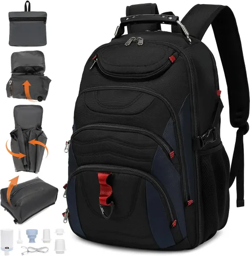 Vista 19 de Mochila para laptop Boavan para hombres (Negro, 15.6), Rosa(Amour Pink), Elegante