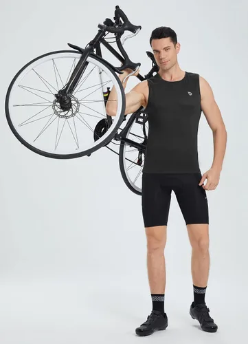 Vista 2 de BALEAF Camiseta sin mangas para hombre, de secado rápido, para ciclismo, para correr, transpirable, para correr, camiseta sin mangas