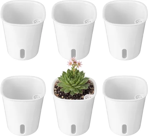 Vista 15 de Ziliny 20 piezas de 3.74 pulgadas Macetas de riego automático Macetas de riego automático para plantas de interior Macetas de plástico para jardín