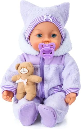 Vista 3 de Bayer Design Piccolina Magic Eyes - Muñeca interactiva con sonidos (18 pulgadas) Soft Body Doll with Moving Mouth and Closing Eyes. Includes 28