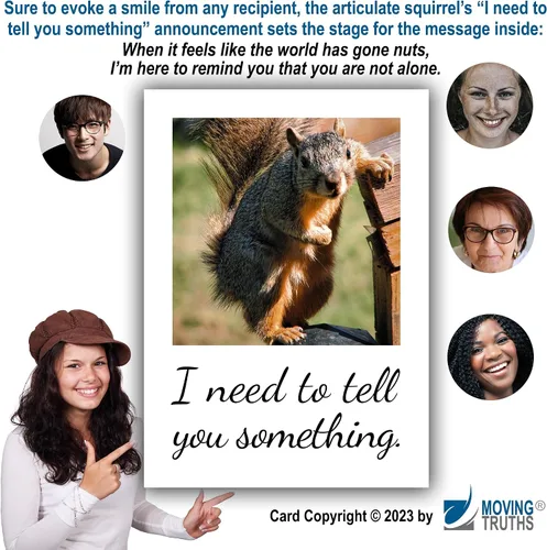Vista 2 de Tarjeta motivacional de empoderamiento motivacional con texto en inglés "You Are Not Alone" con texto en inglés "I Need to Tell You Something