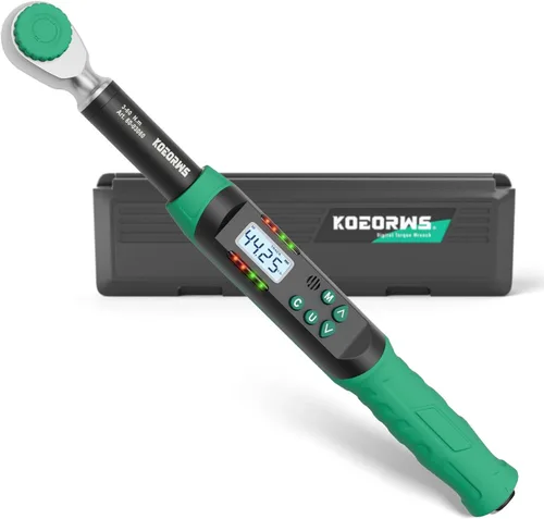 Vista 10 de Llave dinamométrica digital KOEORWS de 1/2 pulgada, 5.02-99.57 pies-libra/6.8-135 Nm, llave dinamométrica electrónica con valor preestablecido